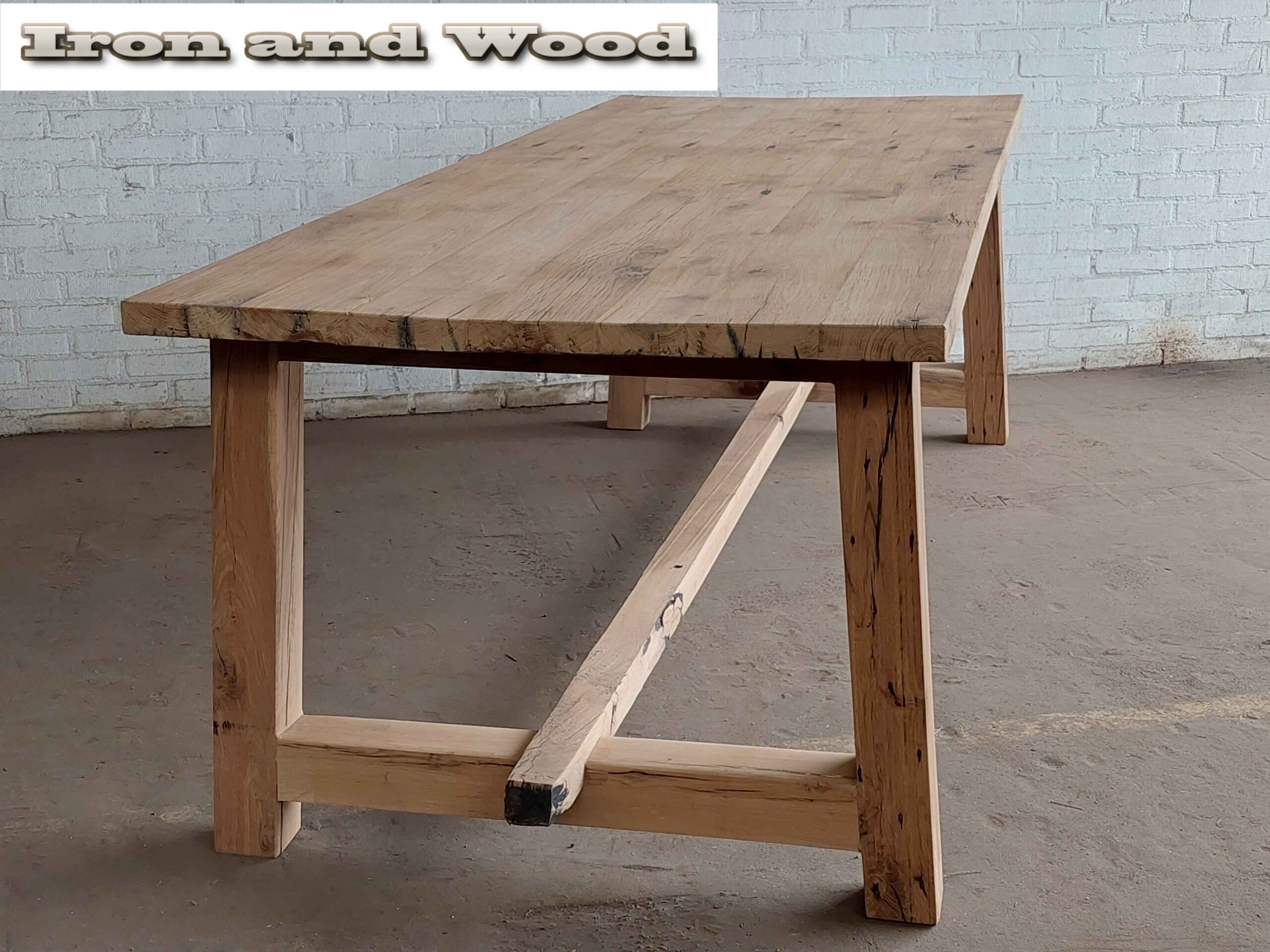 Oud eiken kloostertafel "Warschau" - Afbeelding 10