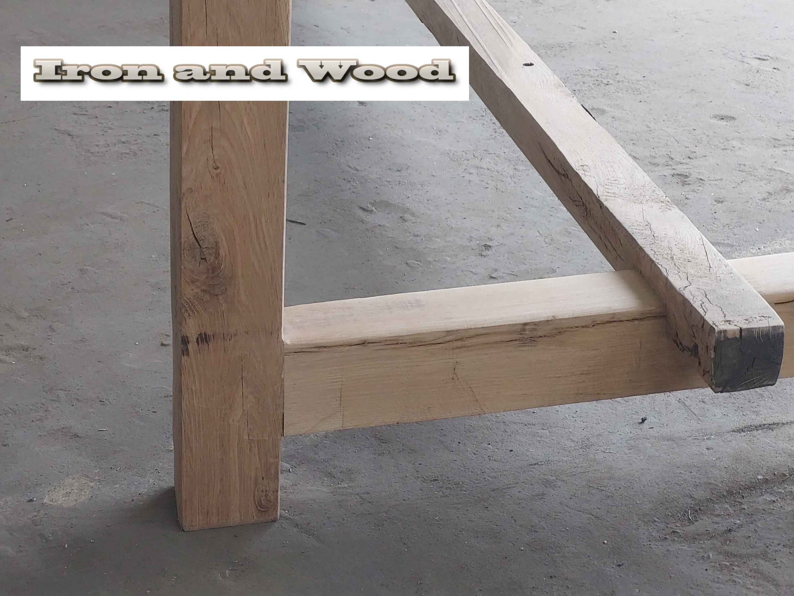 Oud eiken kloostertafel "Warschau" - Afbeelding 6