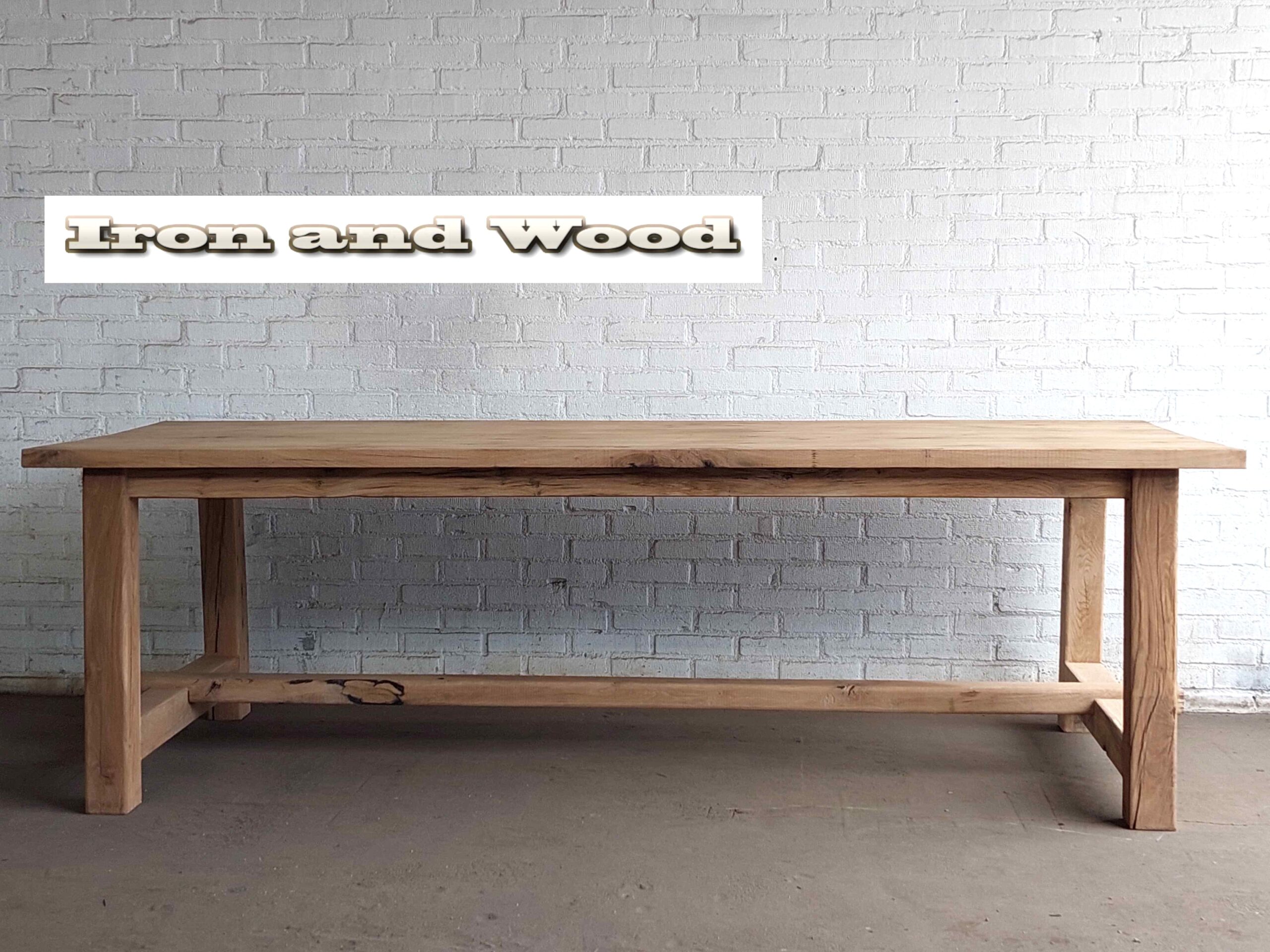Oud eiken kloostertafel "Warschau" - Afbeelding 7