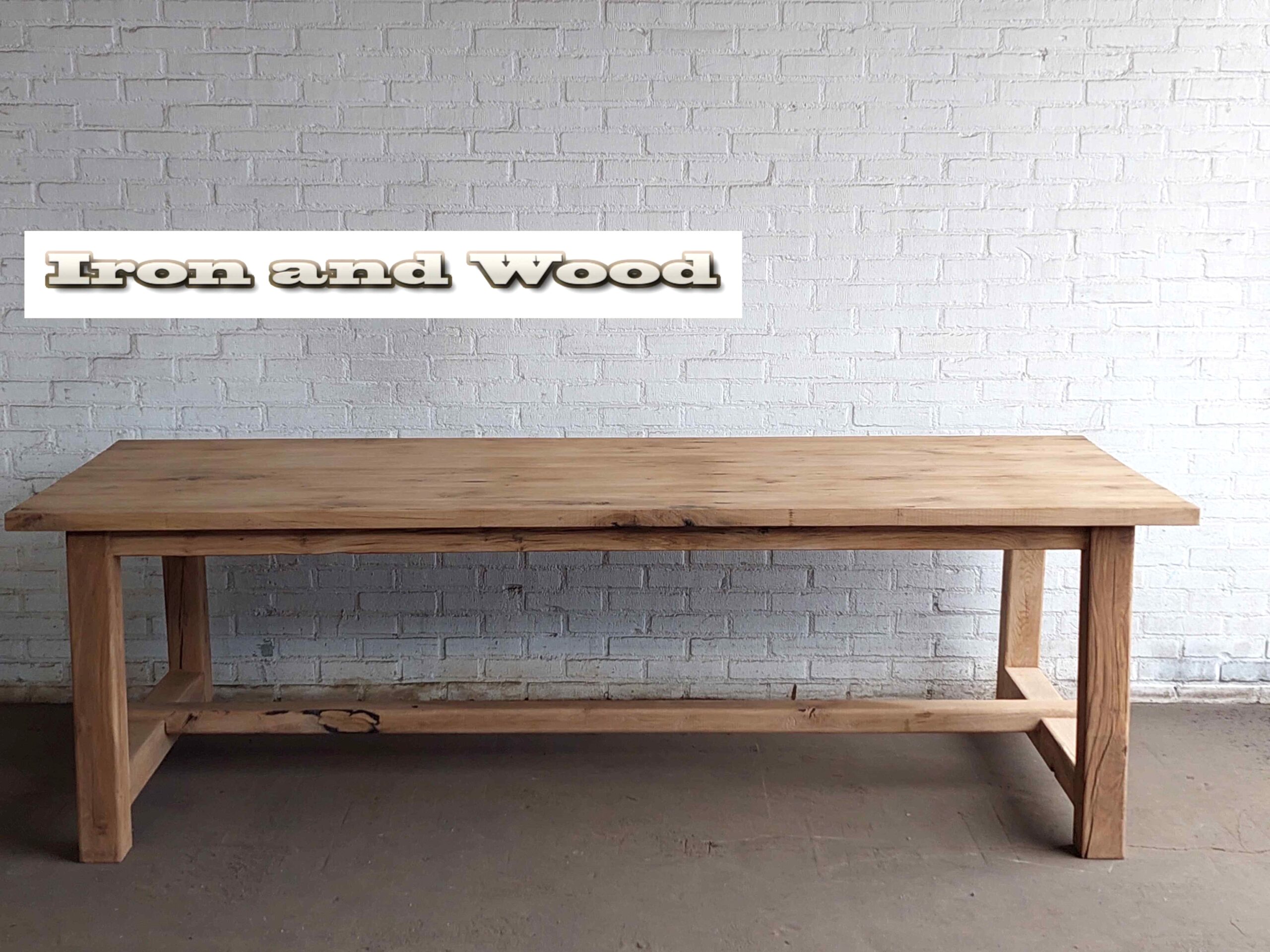 Oud eiken kloostertafel "Warschau" - Afbeelding 2