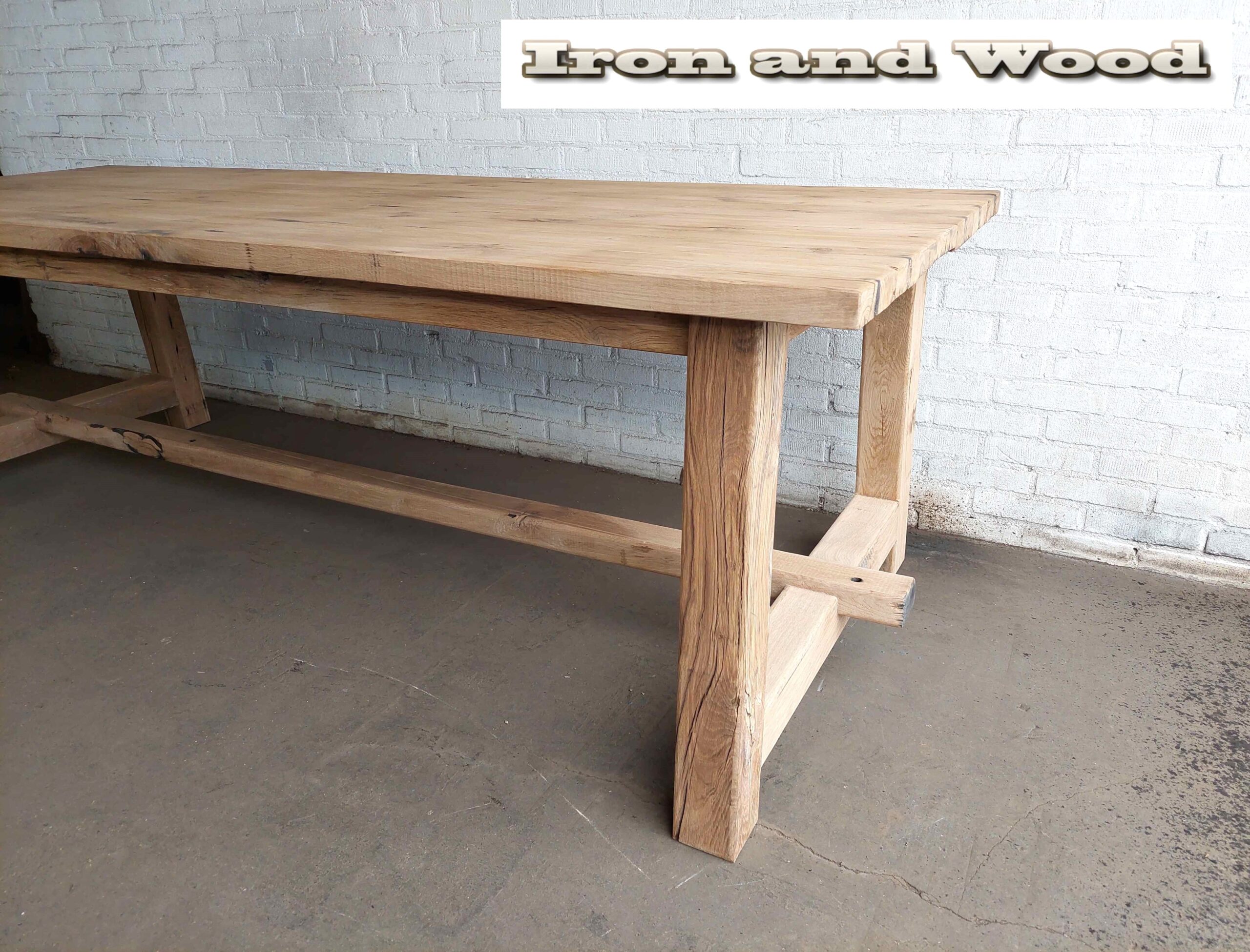 Oud eiken kloostertafel "Warschau" - Afbeelding 8