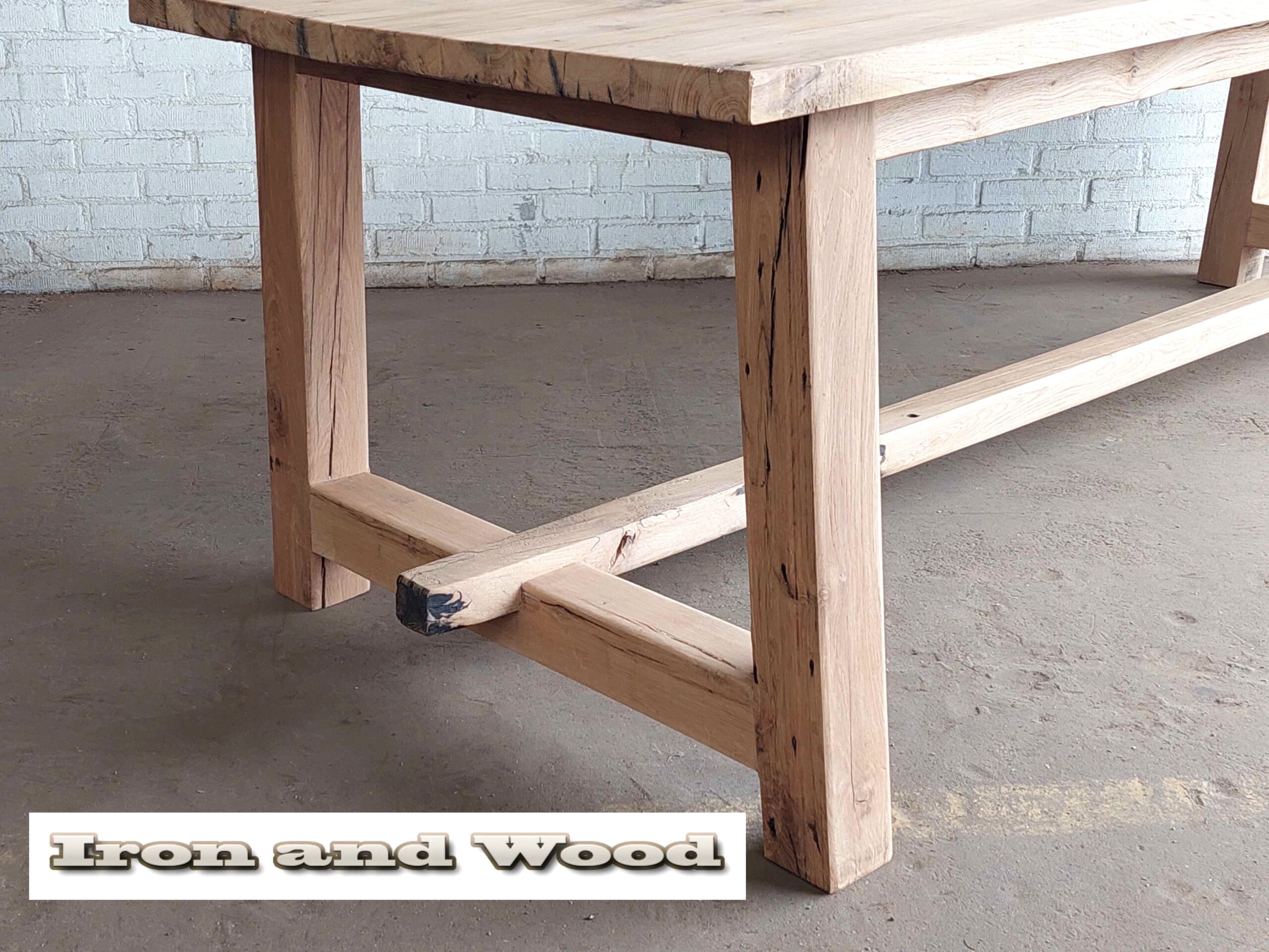Oud eiken kloostertafel "Warschau" - Afbeelding 9