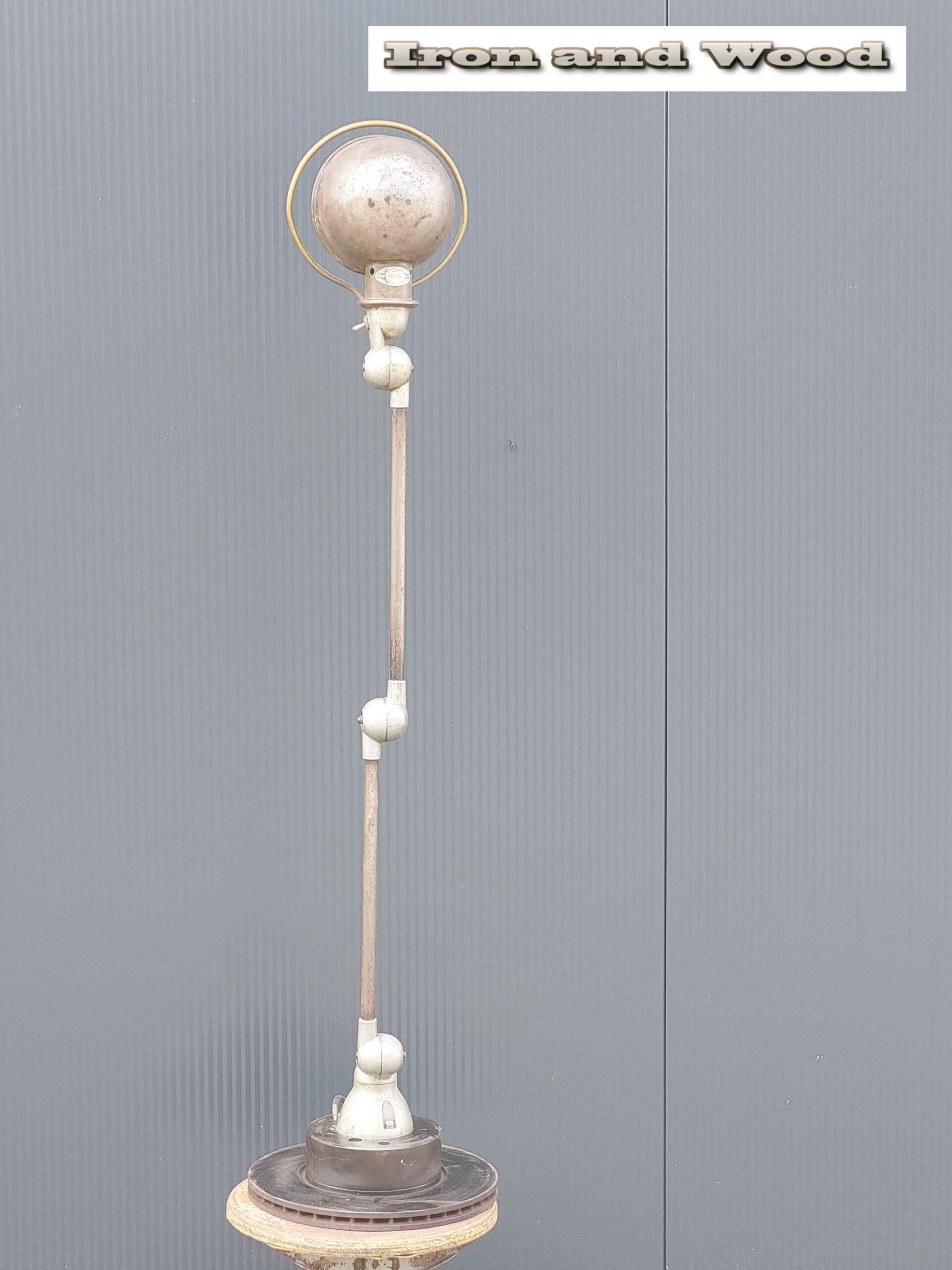 Groen/grijze oude vintage industriele 2 arm Jielde lamp - Afbeelding 8