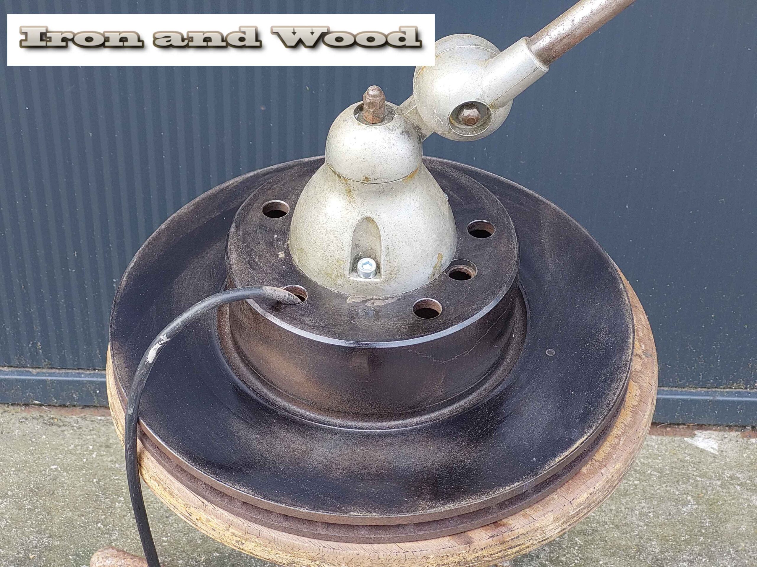 Groen/grijze oude vintage industriele 2 arm Jielde lamp - Afbeelding 5