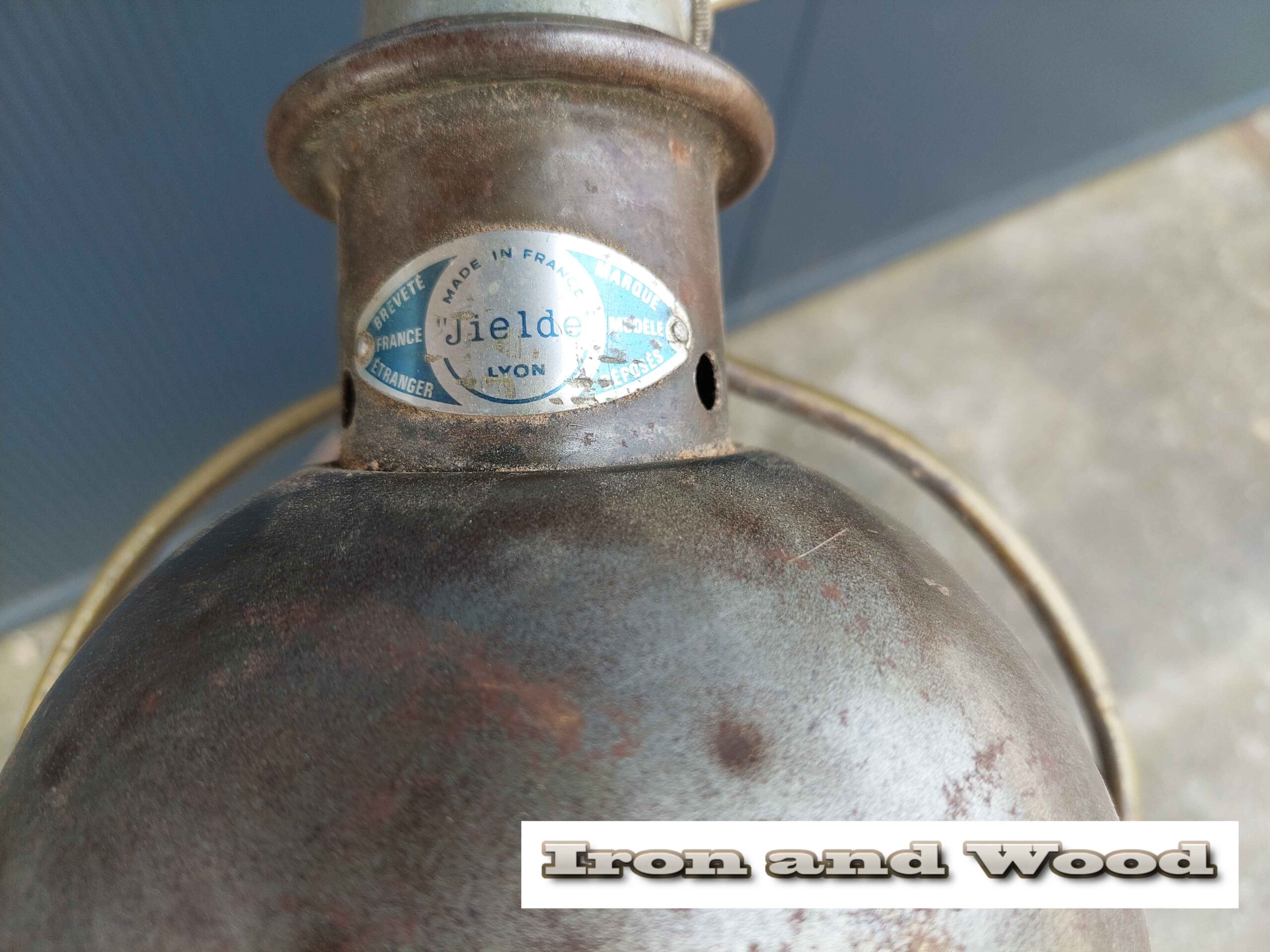 Groen/grijze oude vintage industriele 2 arm Jielde lamp - Afbeelding 2