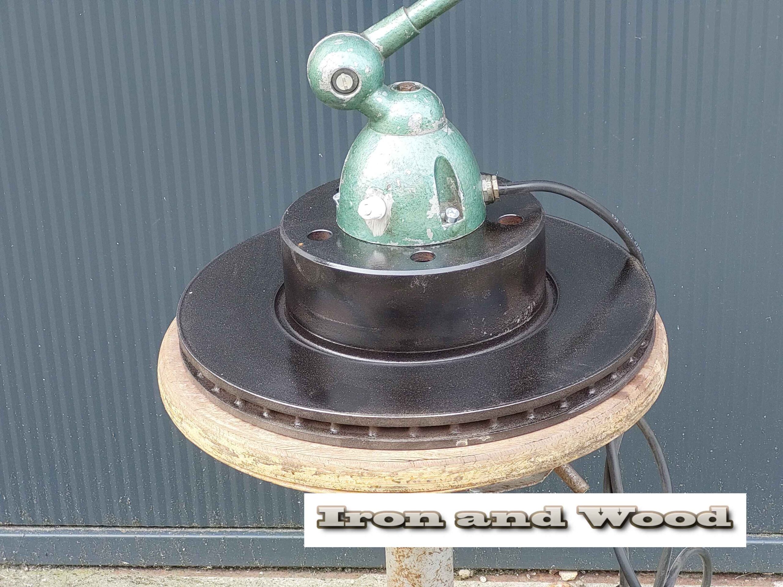 Oude zwart/ groene Lumina breveté bureaulamp / werkplaatslamp - Afbeelding 4