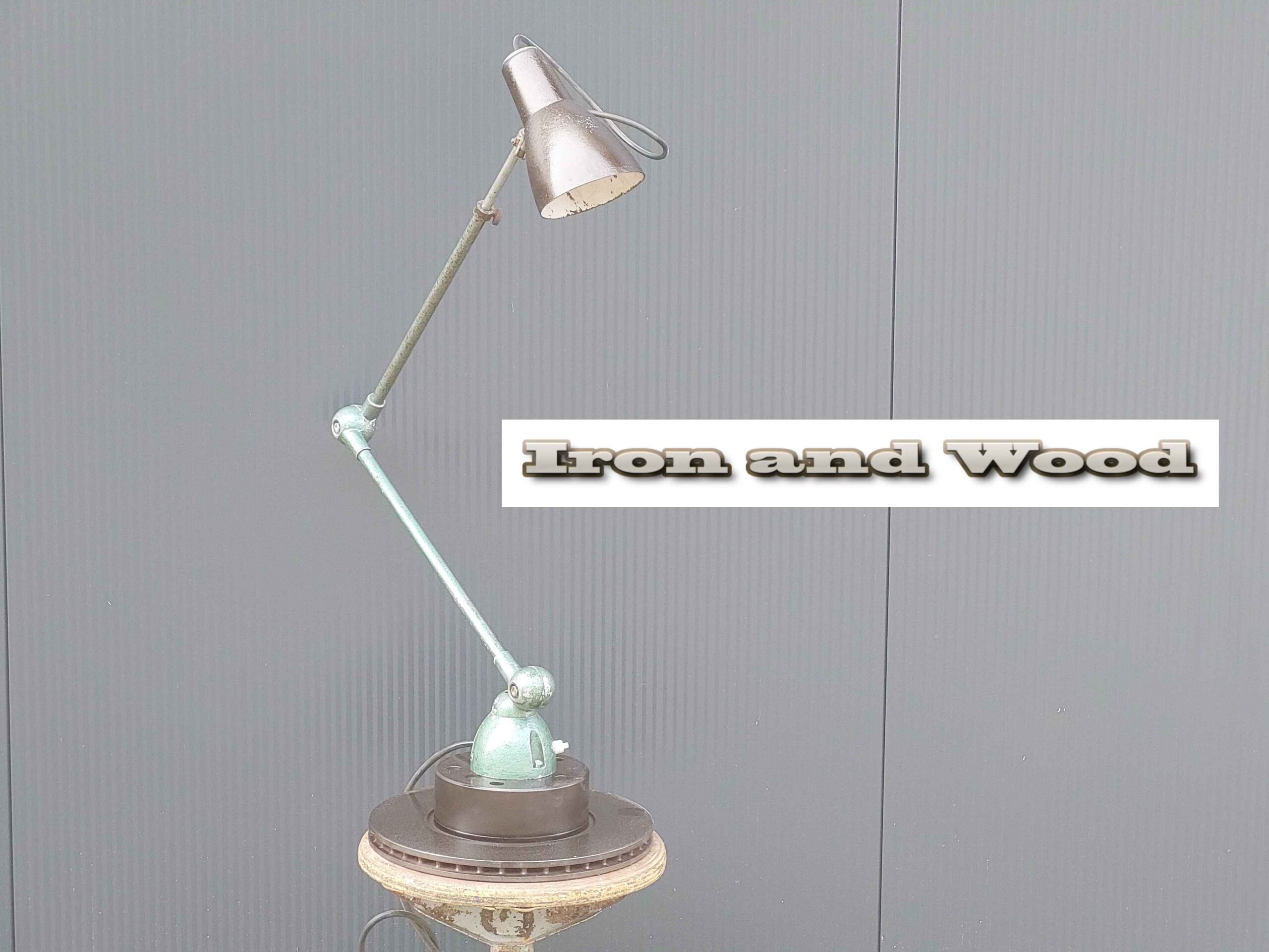 Oude zwart/ groene Lumina breveté bureaulamp / werkplaatslamp - Afbeelding 5