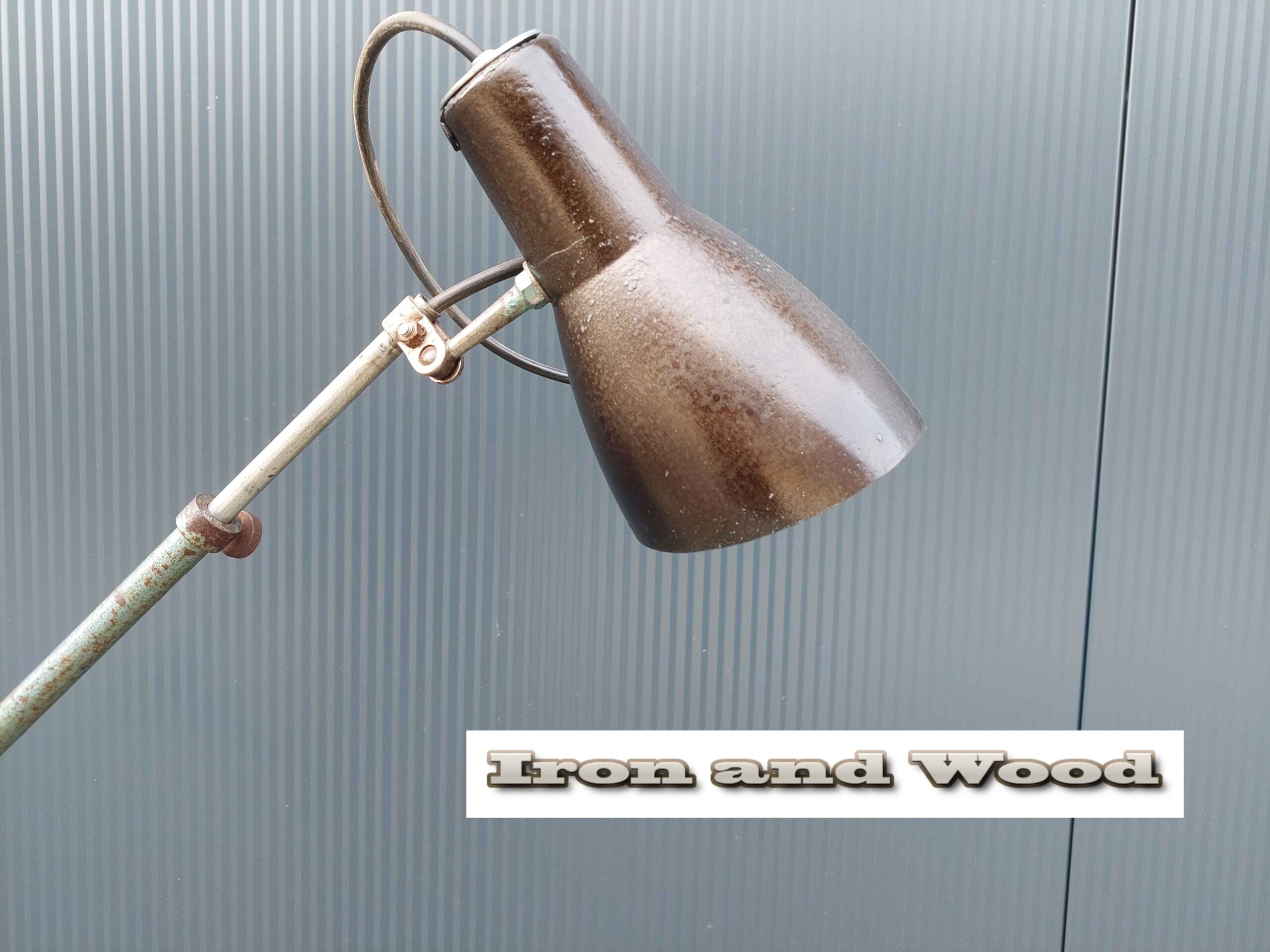 Oude zwart/ groene Lumina breveté bureaulamp / werkplaatslamp - Afbeelding 6