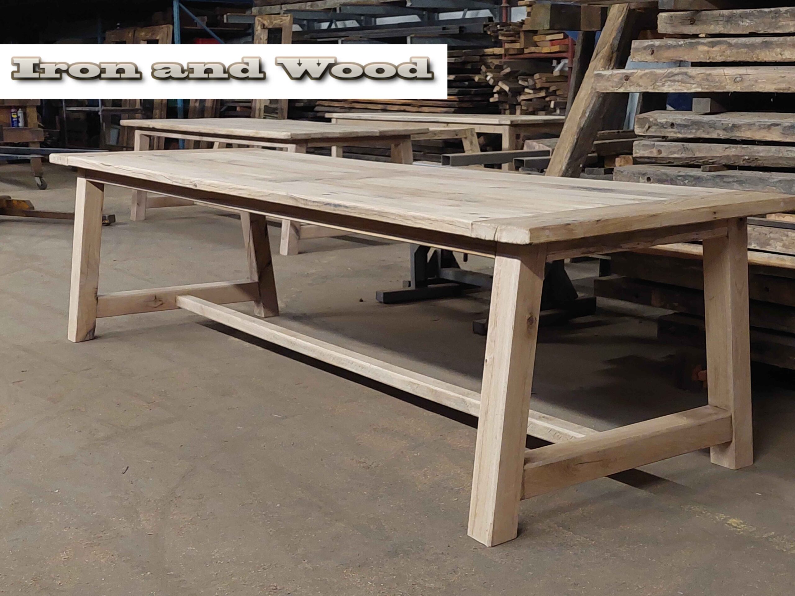 Oud eiken kloostertafel "Gotenburg"