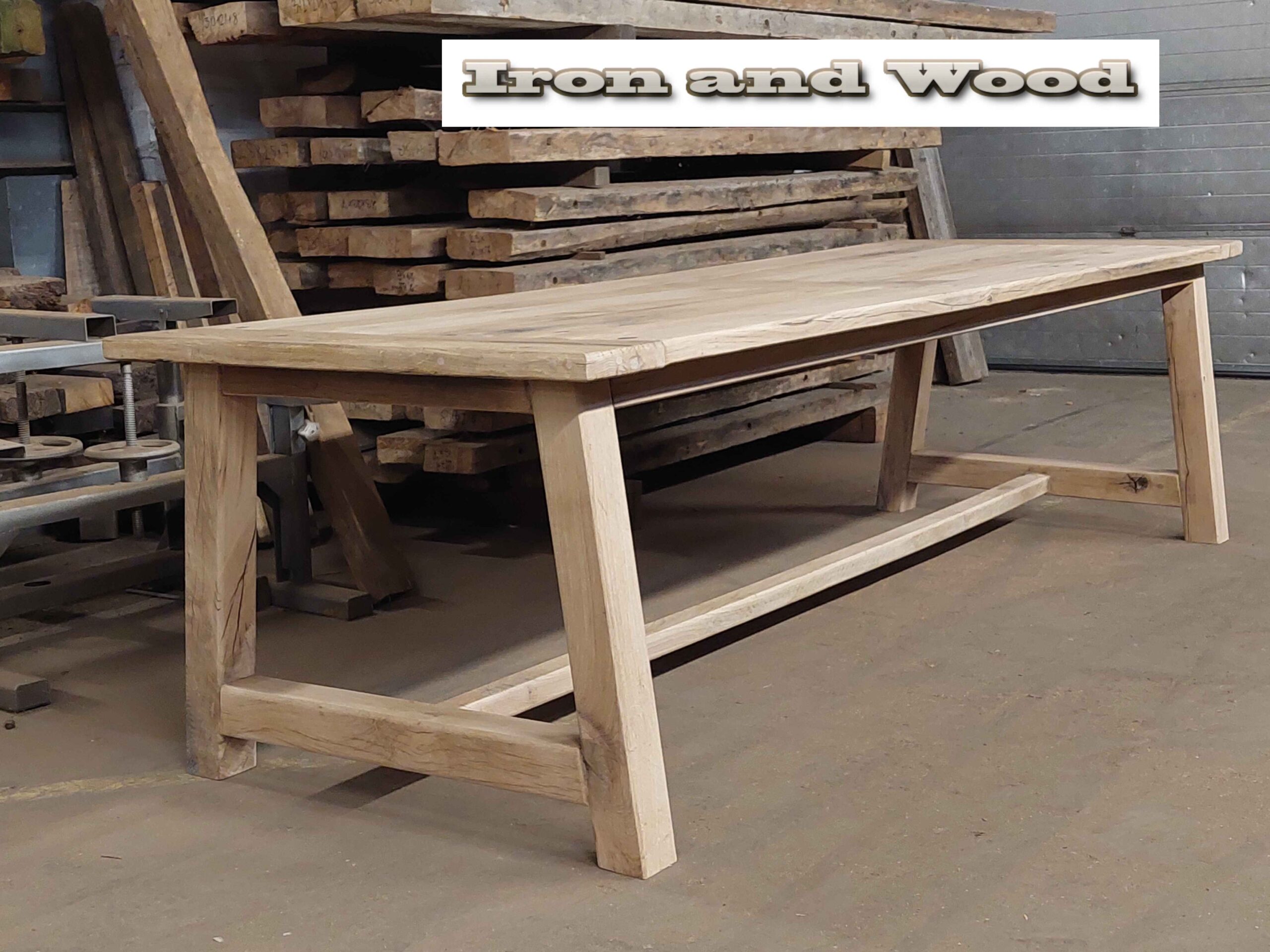 Oud eiken kloostertafel "Gotenburg" - Afbeelding 3