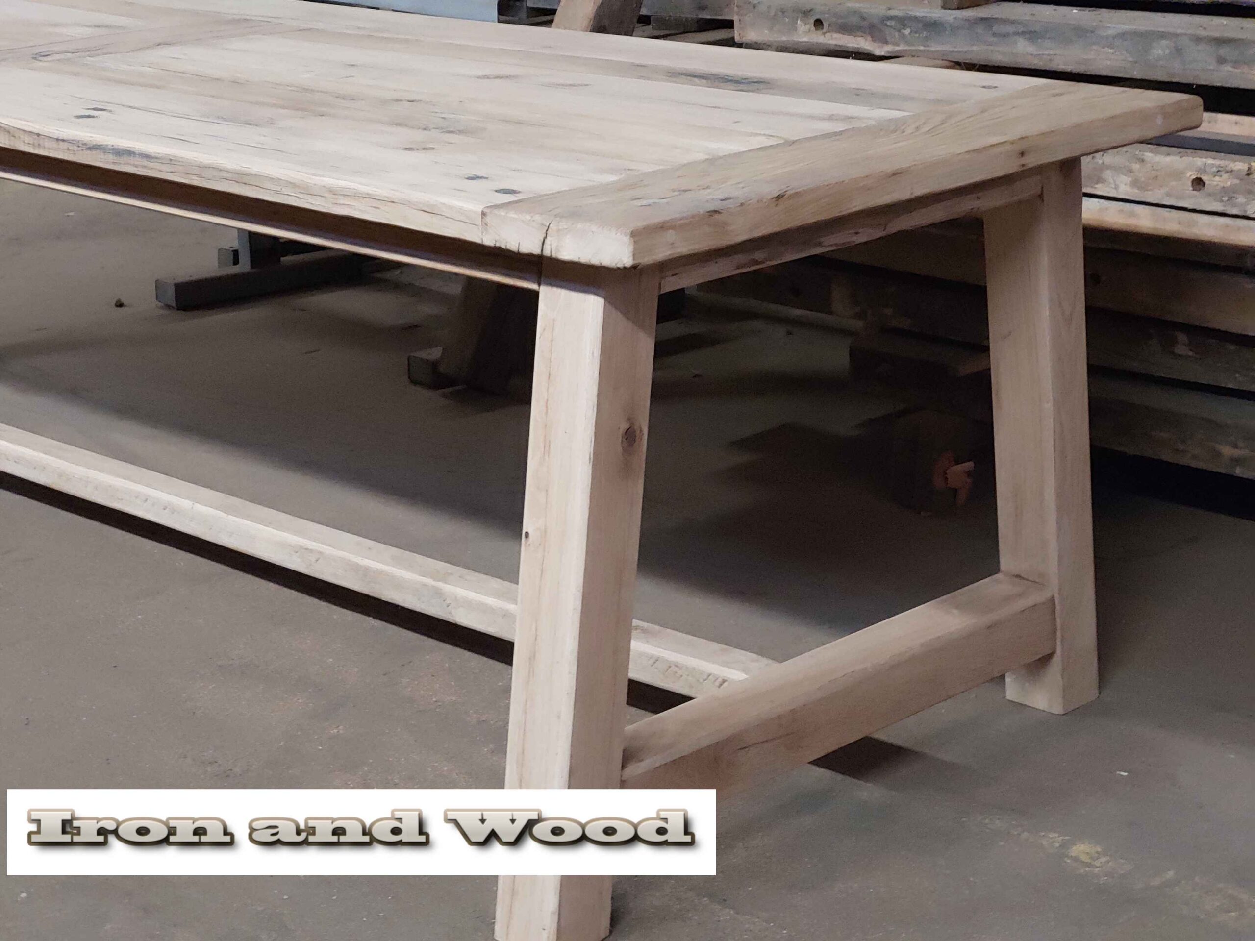 Oud eiken kloostertafel "Gotenburg" - Afbeelding 8