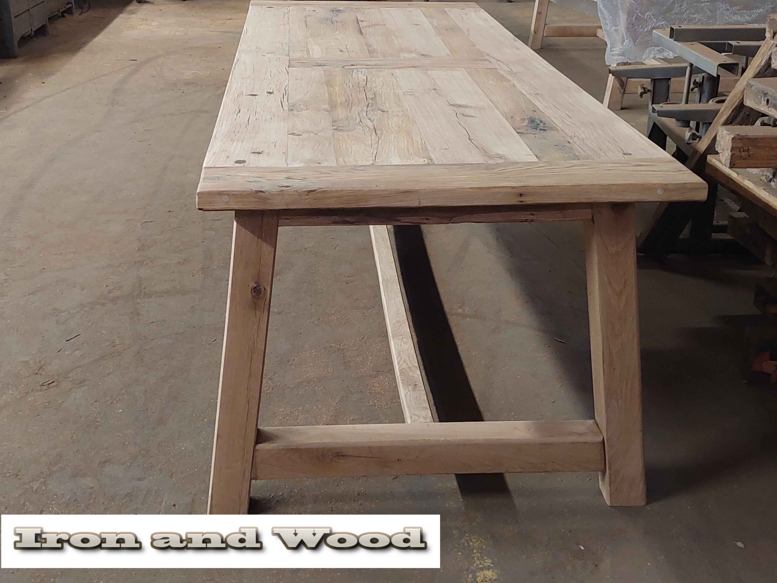 Oud eiken kloostertafel "Gotenburg" - Afbeelding 10