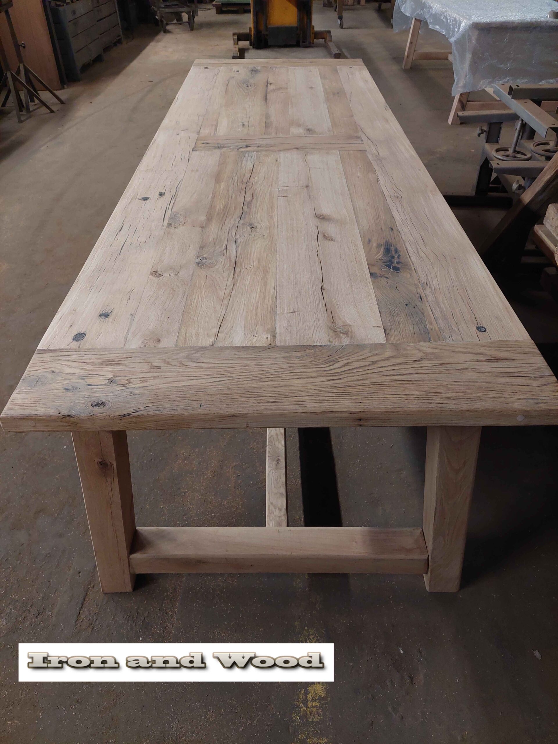 Oud eiken kloostertafel "Gotenburg" - Afbeelding 7