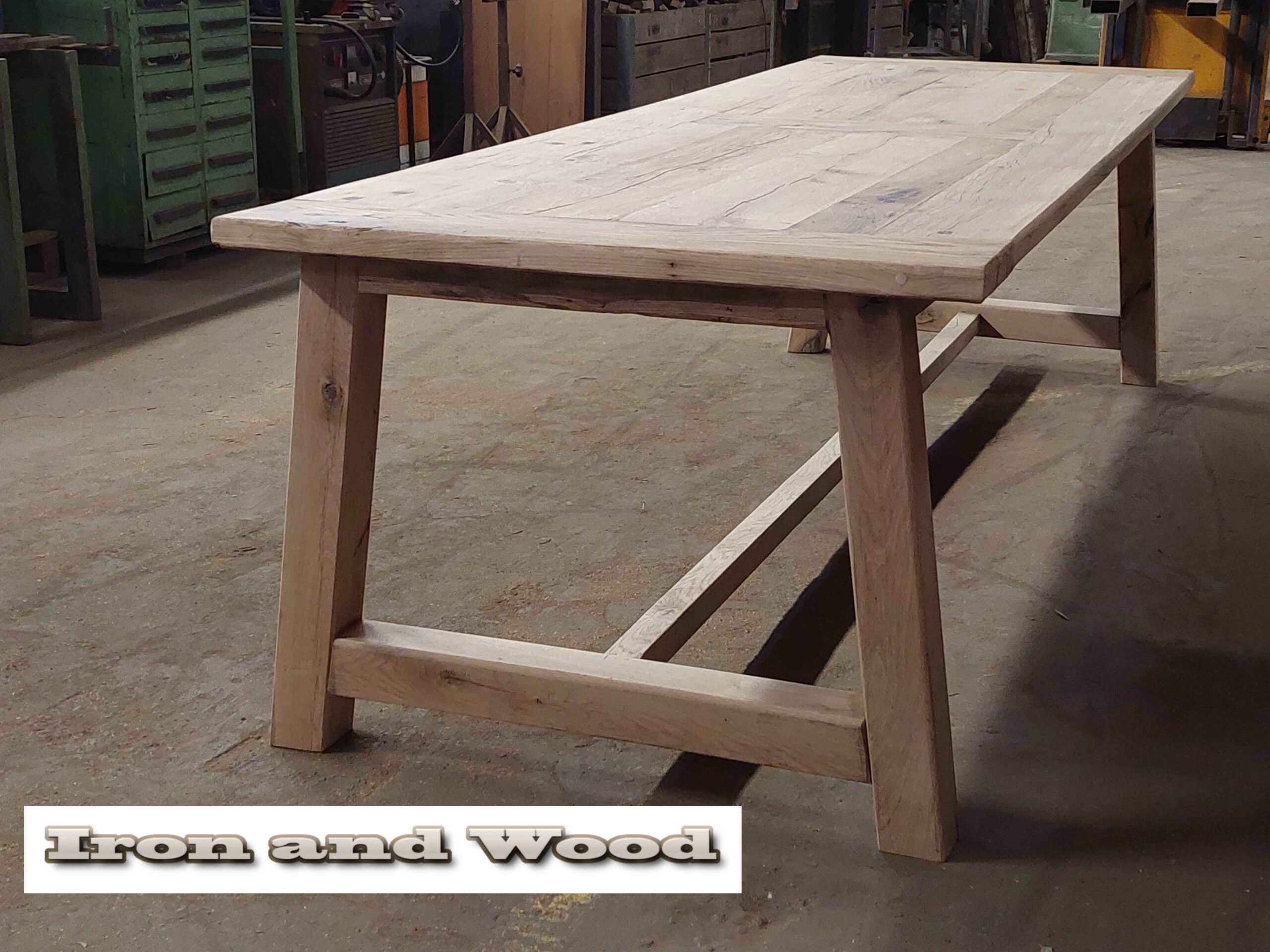 Oud eiken kloostertafel "Gotenburg" - Afbeelding 9