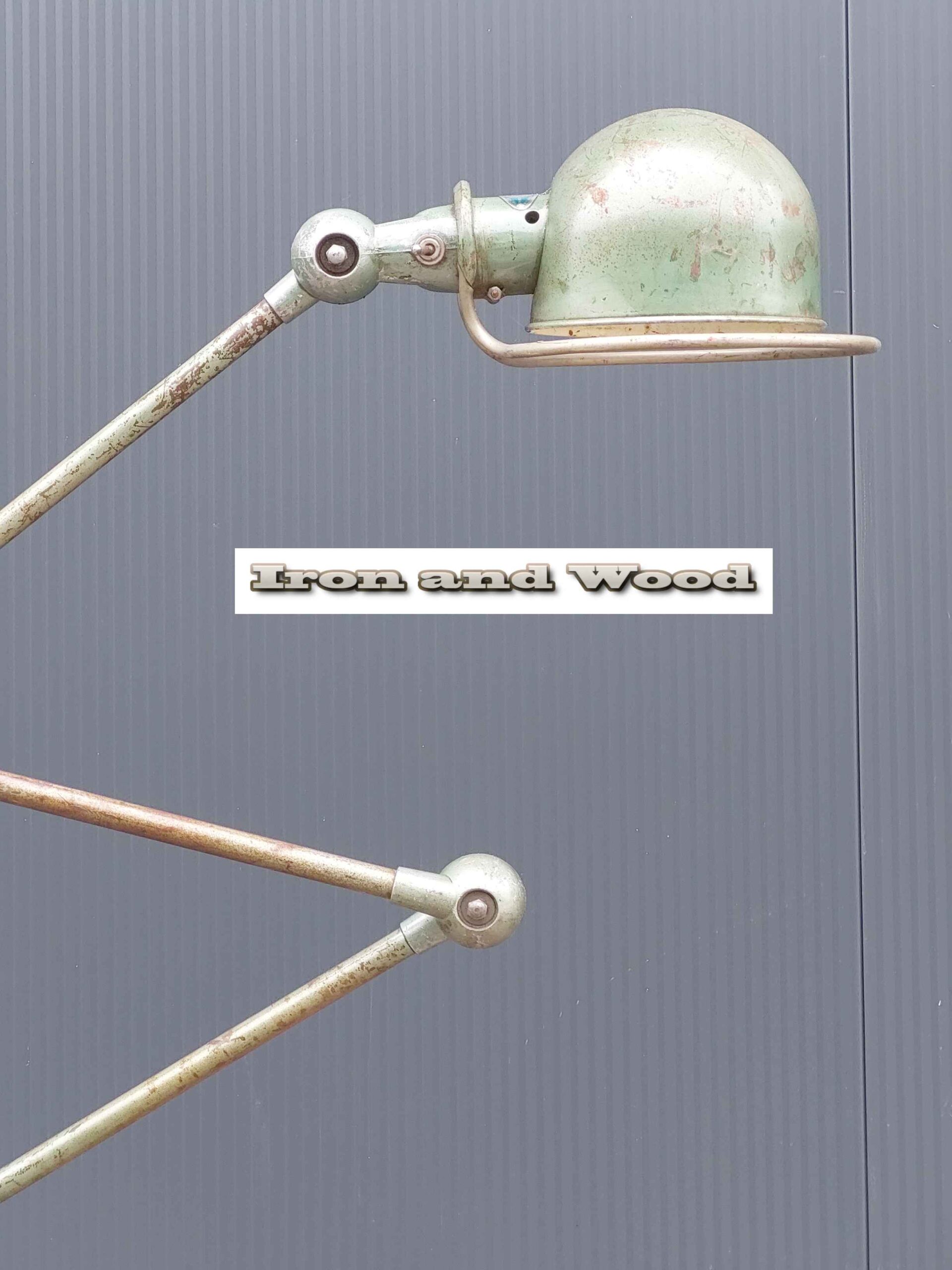 Groene oude vintage industriele 4 arm Jielde lamp - Afbeelding 12