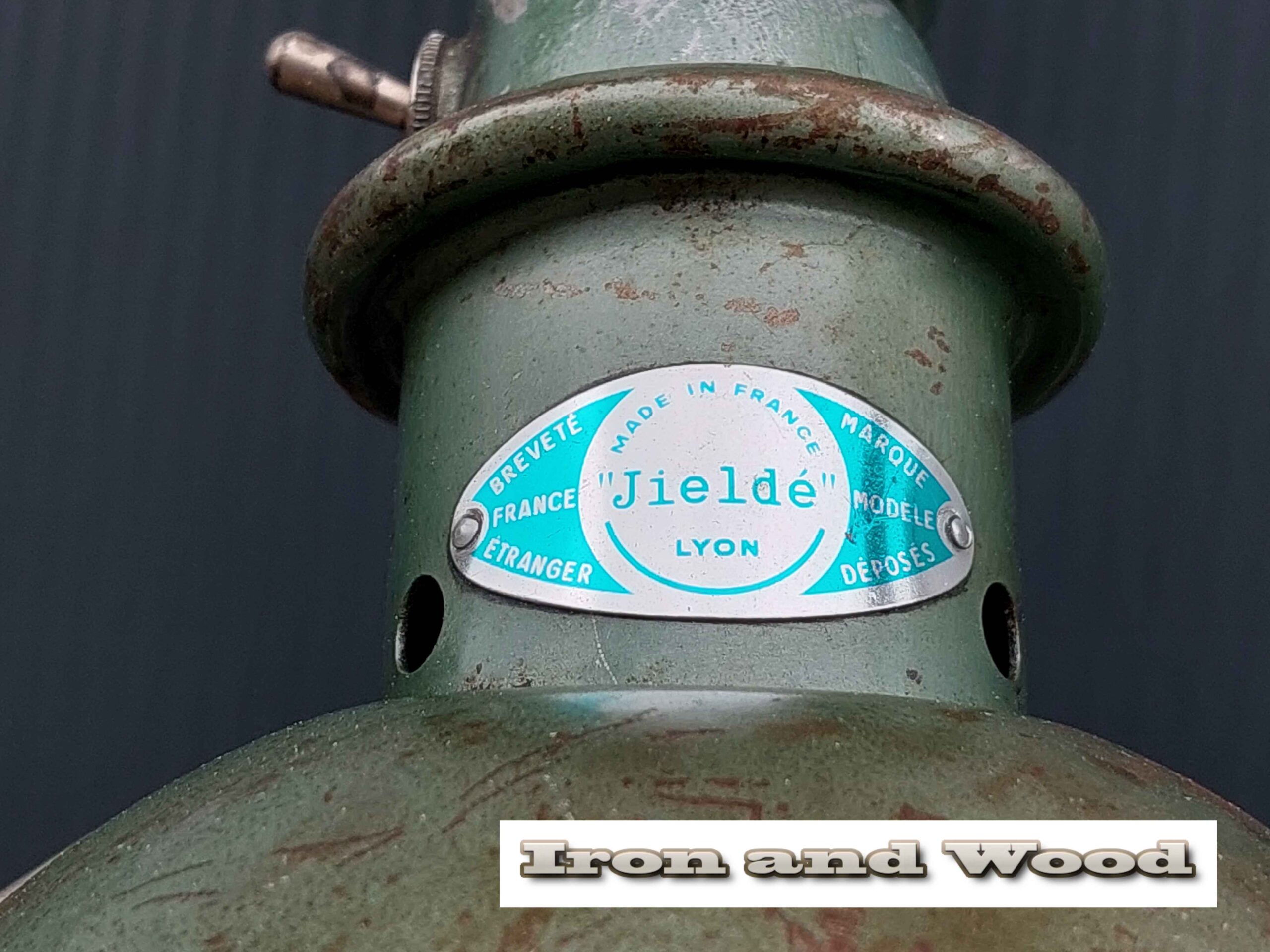 Groene oude vintage industriele 4 arm Jielde lamp - Afbeelding 2