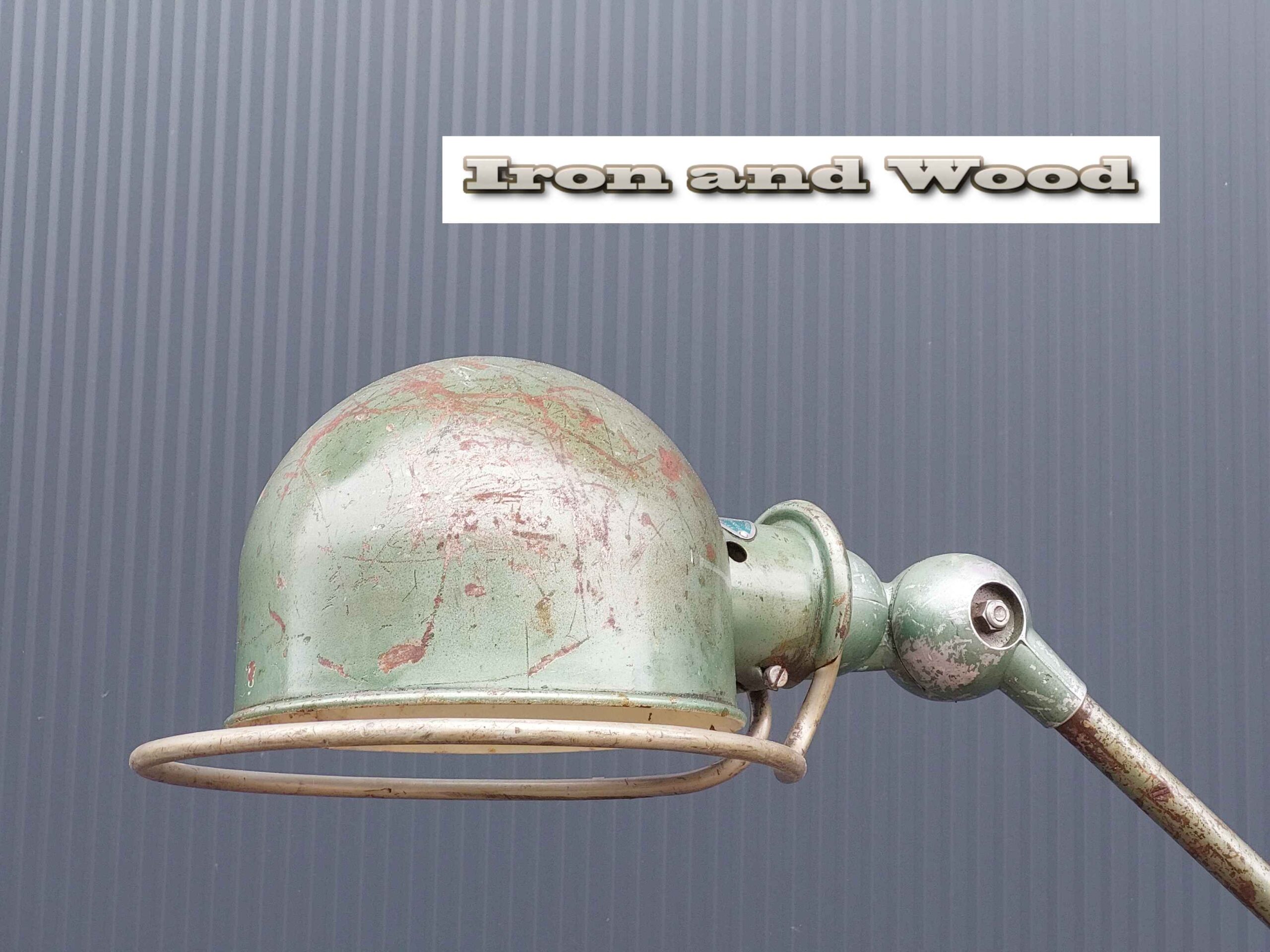 Groene oude vintage industriele 4 arm Jielde lamp - Afbeelding 14