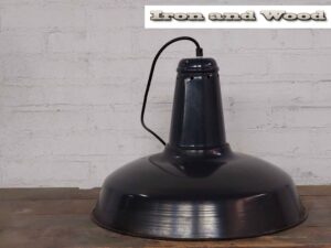 Grote blauw zwarte emaille oude lamp