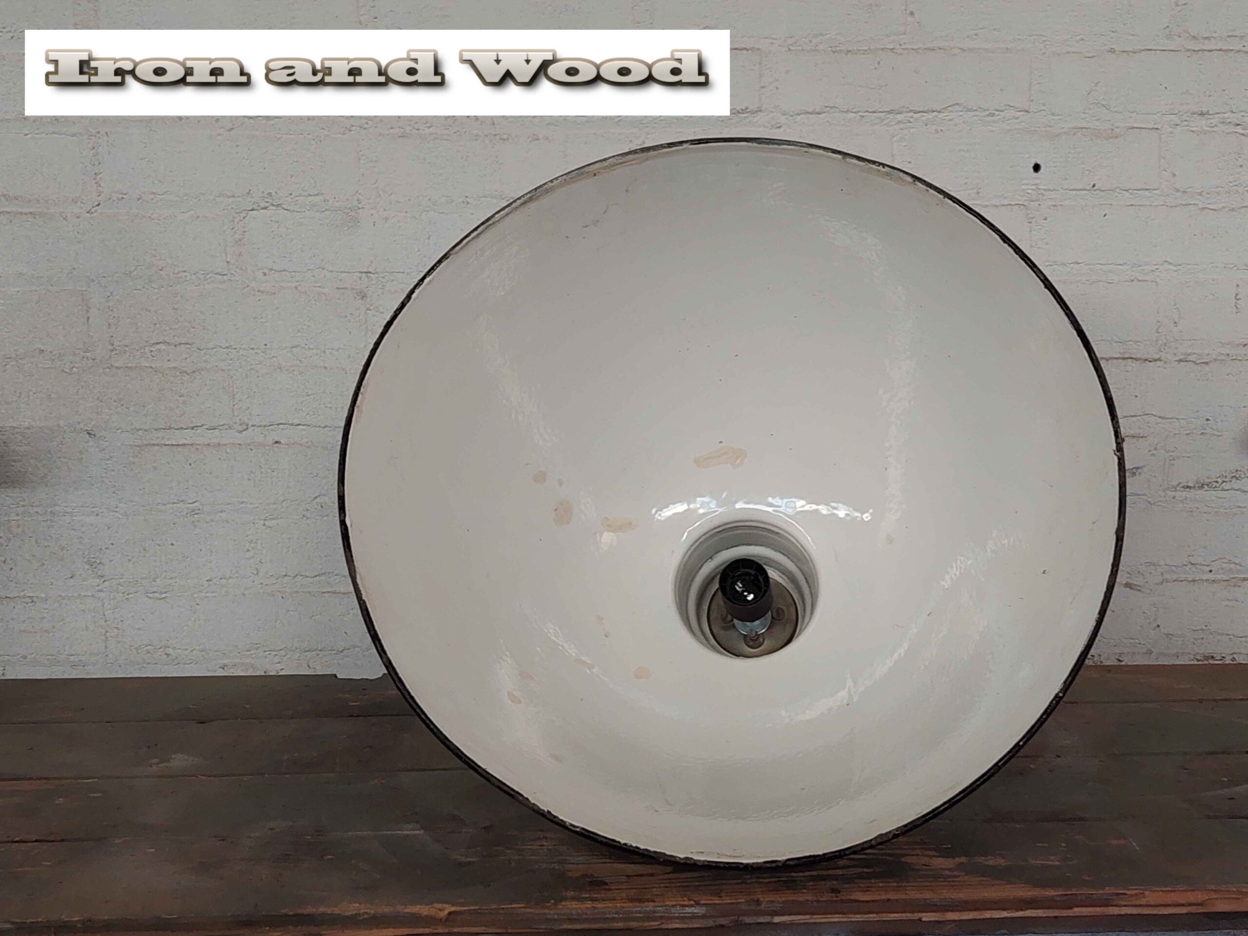 Zwarte industriele oude emaille LBL lamp / fabriekslamp - Afbeelding 2