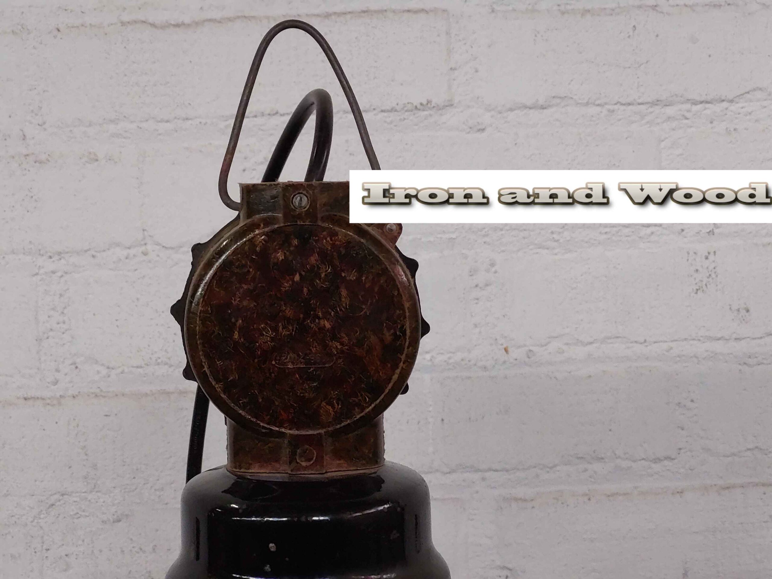 Zwarte industriele oude emaille LBL lamp / fabriekslamp - Afbeelding 7